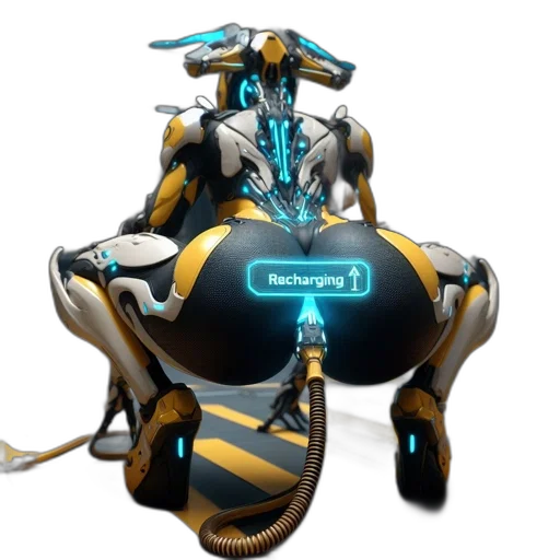 robot, weapon, concept art, 3d render transparent PNG cut-out