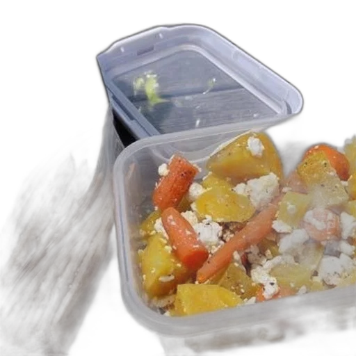 food, container, roasted, vegetables transparent PNG cut-out