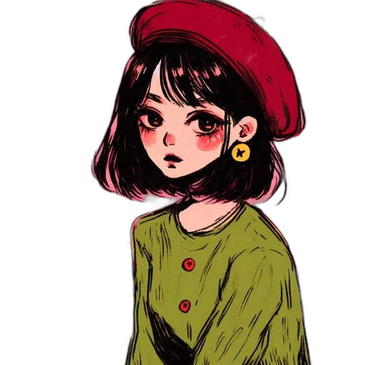 hat, dress, face, jacket transparent PNG cut-out
