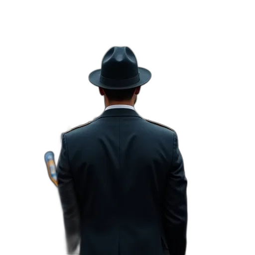 hat, jacket, staff, umbrella transparent PNG cut-out