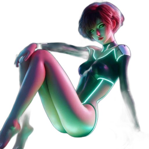 robot, dress, concept art, 3d render transparent PNG cut-out