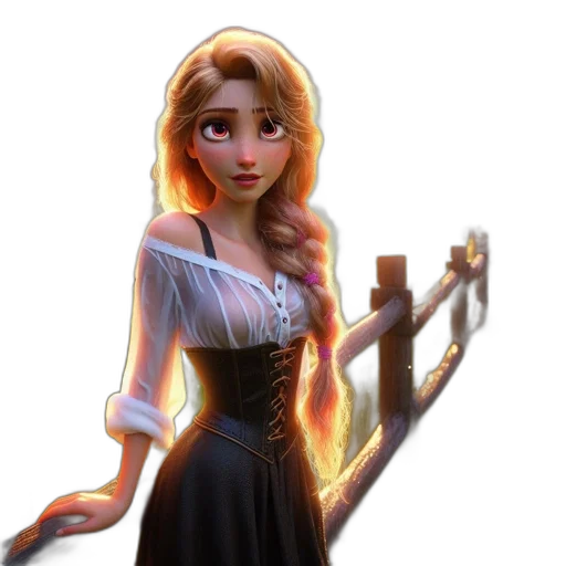 dress, staff, fantasy art, concept art transparent PNG cut-out