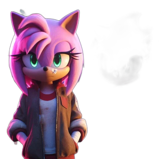 jacket, staff, animal, 3d render transparent PNG cut-out