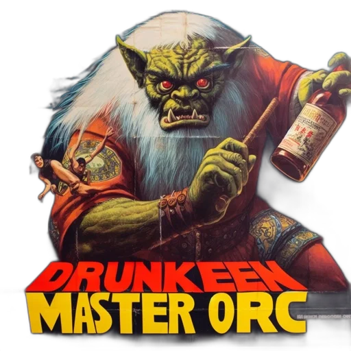 concept art, movie, poster, drunkeen transparent PNG cut-out