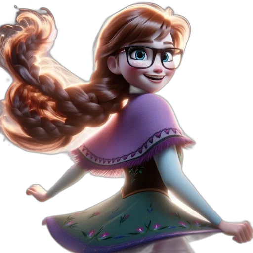 hair, dress, staff, cartoon transparent PNG cut-out