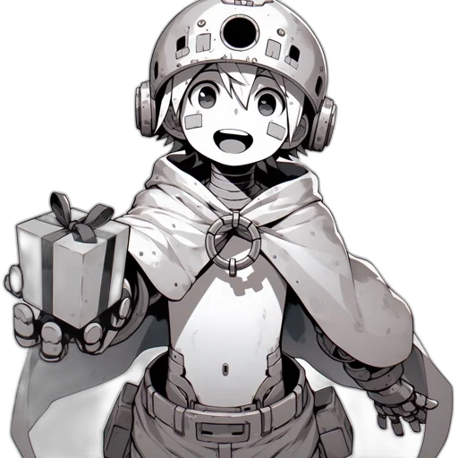 robot, weapon, staff, hat transparent PNG cut-out