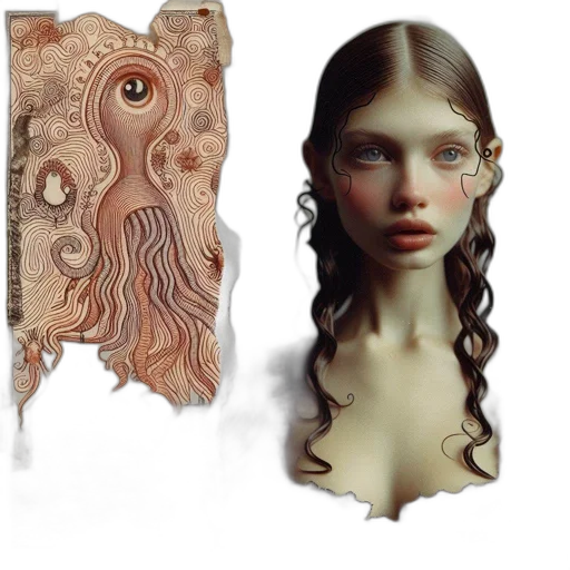 hair, dress, jewelry, creature transparent PNG cut-out