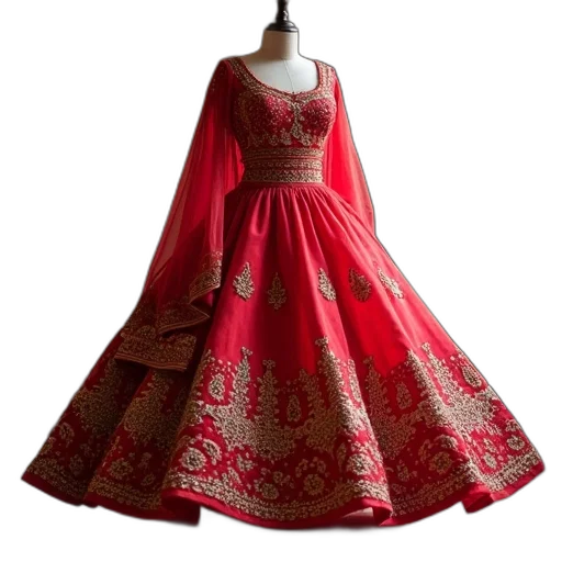 dress, red, adorable, embroidered transparent PNG cut-out