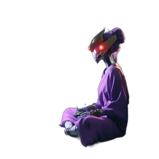 robot, mask, staff, creature transparent PNG cut-out