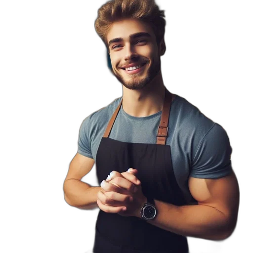 staff, food, face, hair transparent PNG cut-out