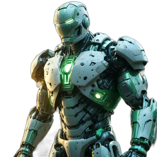 robot, weapon, 3d render, concept art transparent PNG cut-out