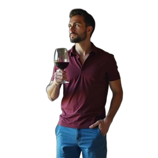 staff, 3d render, man, maroon transparent PNG cut-out