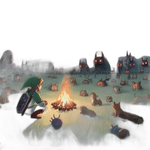 concept art, fantasy art, pixel art, watercolor transparent PNG cut-out