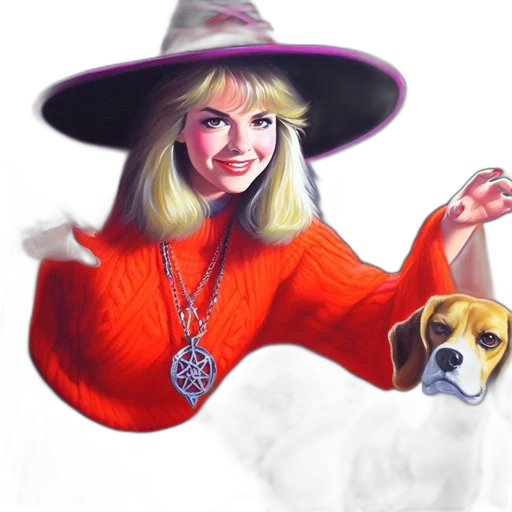 hat, staff, fantasy art, photorealistic transparent PNG cut-out