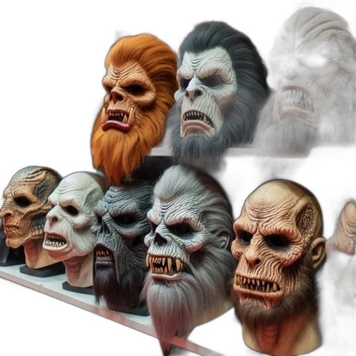 mask, face, concept art, 3d render transparent PNG cut-out