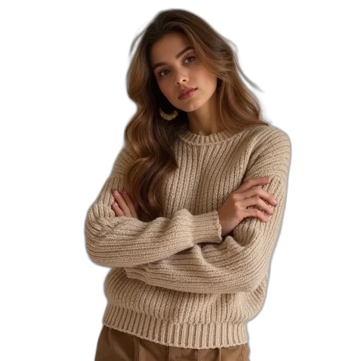 jacket, earth tones, women, relaxed transparent PNG cut-out