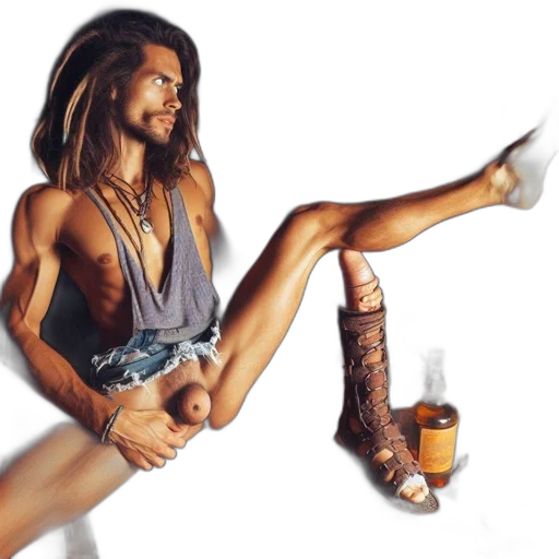 shoes, bottle, photorealistic, concept art transparent PNG cut-out