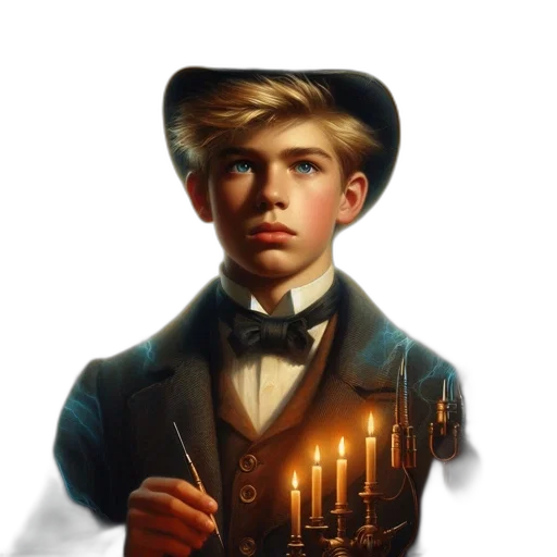 hat, face, staff, fantasy art transparent PNG cut-out