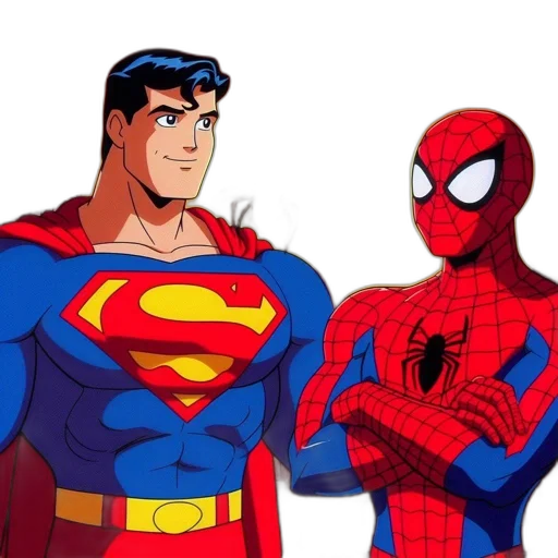 comic book art, concept art, cartoon, superman transparent PNG cut-out