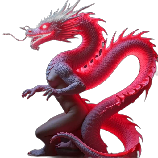 dragon, creature, animal, staff transparent PNG cut-out