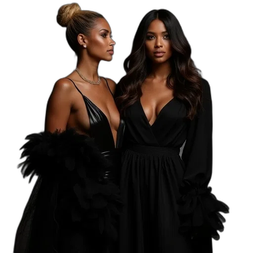 dress, khlo, kanye, black transparent PNG cut-out