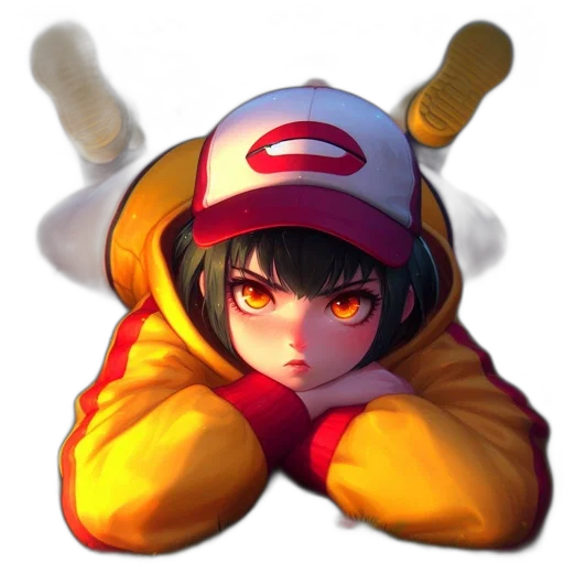 hat, face, jacket, staff transparent PNG cut-out