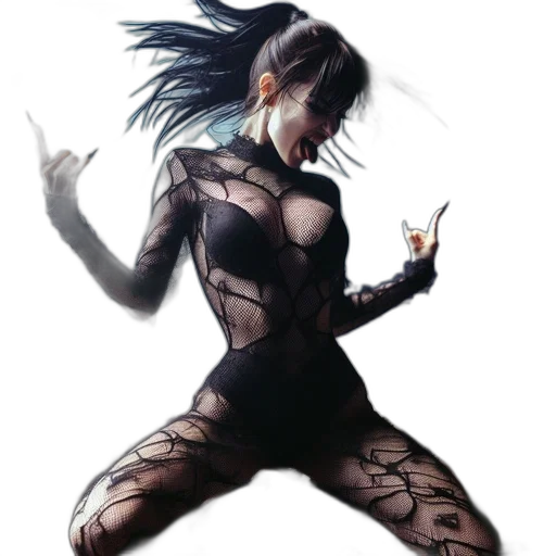 dress, concept art, cyberpunk, comic book art transparent PNG cut-out