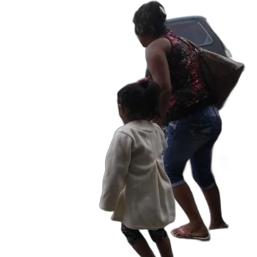 woman, child, walk, towards transparent PNG cut-out