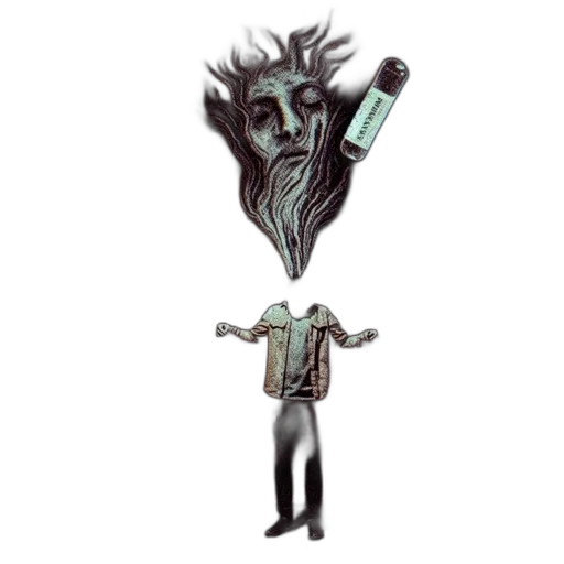 staff, mask, creature, jacket transparent PNG cut-out