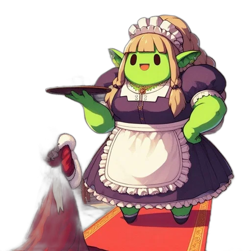 dress, staff, crown, creature transparent PNG cut-out