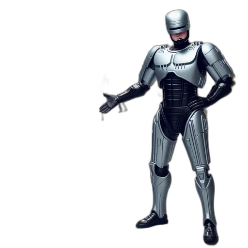 robot, weapon, concept art, 3d render transparent PNG cut-out