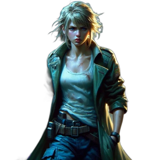 jacket, concept art, cyberpunk, comic book art transparent PNG cut-out