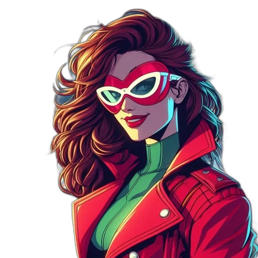 jacket, mask, face, comic book art transparent PNG cut-out