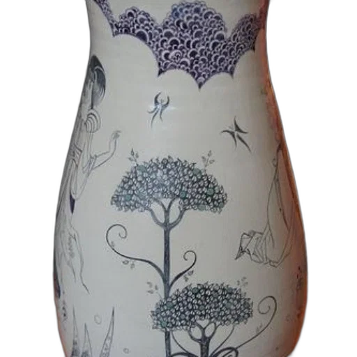 bottle, photorealistic, white, ceramic transparent PNG cut-out