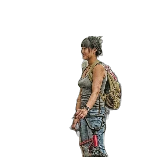 weapon, staff, dress, robot transparent PNG cut-out