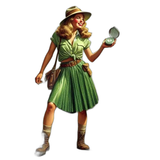 staff, hat, dress, concept art transparent PNG cut-out
