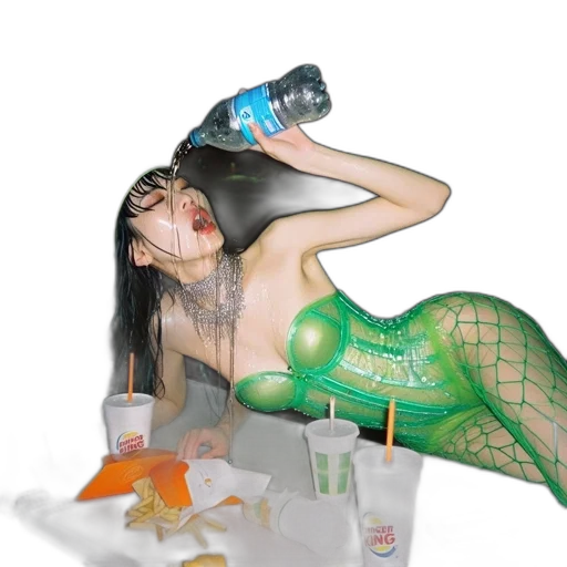 bottle, dress, concept art, cyberpunk transparent PNG cut-out