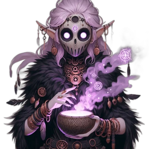 mask, staff, creature, jewelry transparent PNG cut-out