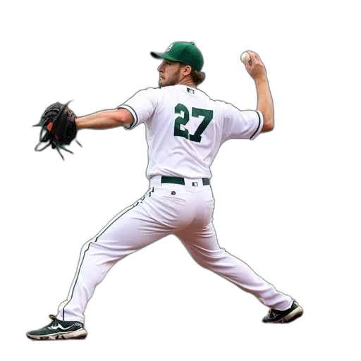 baseball, player, white, uniform transparent PNG cut-out