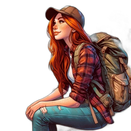 jacket, hat, face, comic book art transparent PNG cut-out