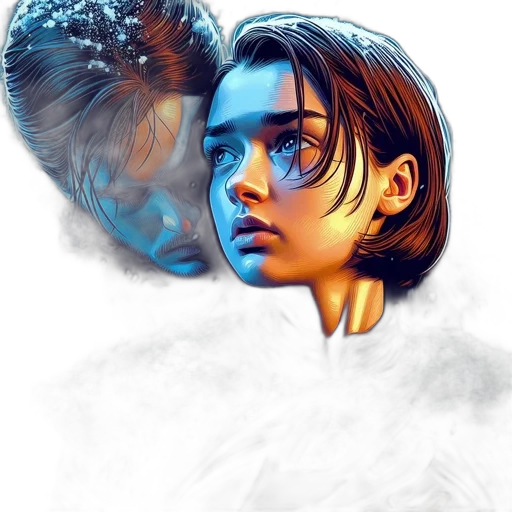 face, mask, hair, concept art transparent PNG cut-out
