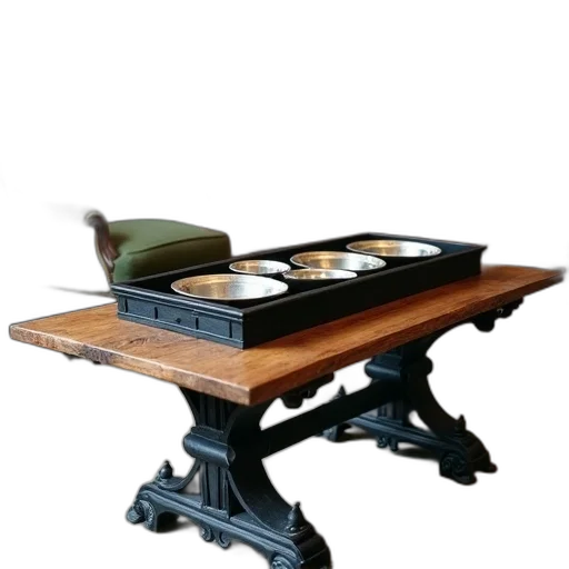 furniture, 3d render, wooden, table transparent PNG cut-out