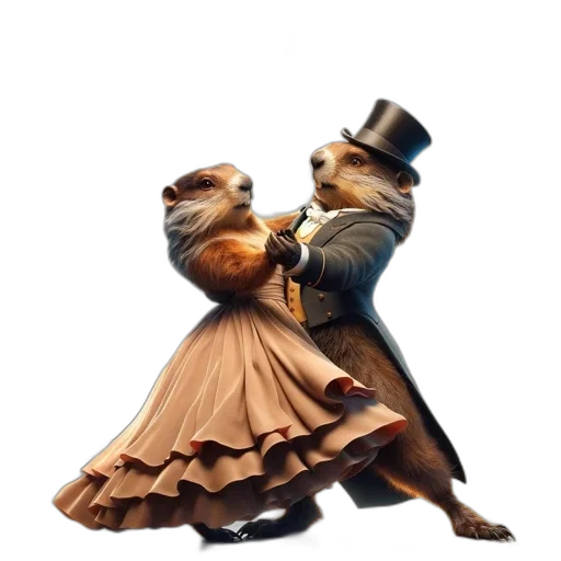 animal, dress, hat, staff transparent PNG cut-out