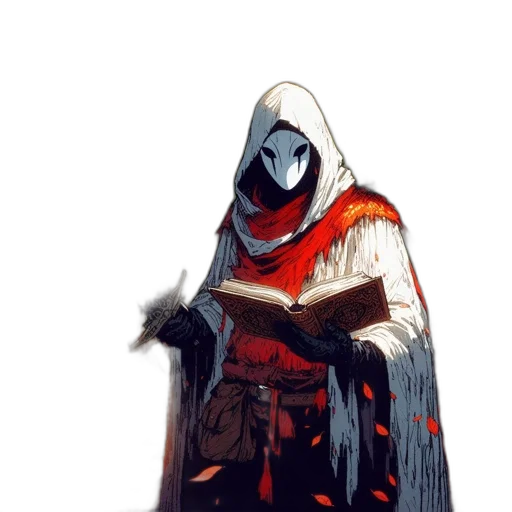 mask, jacket, sword, staff transparent PNG cut-out