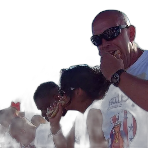 man, wearing, sunglasses, eating transparent PNG cut-out