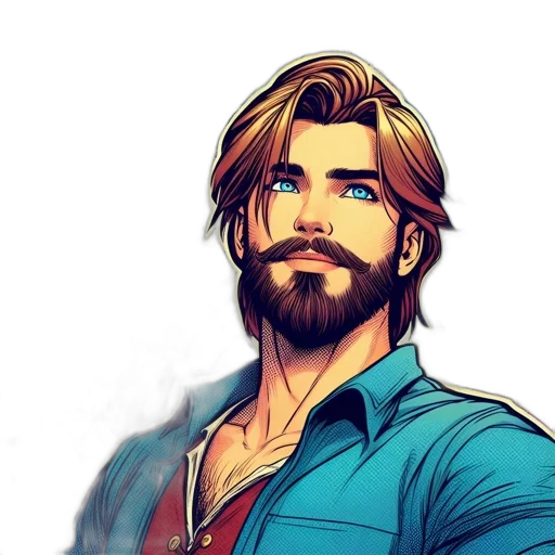 face, comic book art, fantasy art, cartoon transparent PNG cut-out