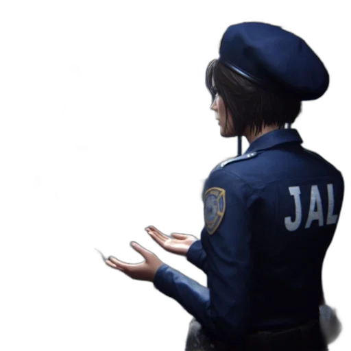 jacket, staff, robot, face transparent PNG cut-out