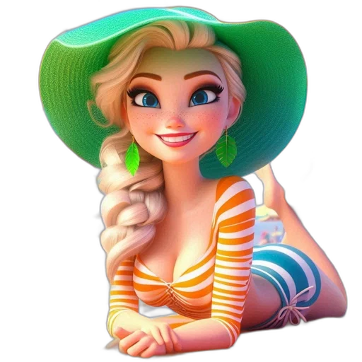 hat, dress, jewelry, staff transparent PNG cut-out