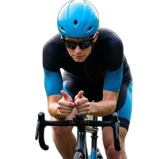 cyclist, wearing, black, blue transparent PNG cut-out