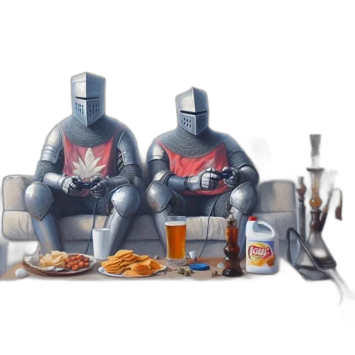 robot, food, sword, crown transparent PNG cut-out